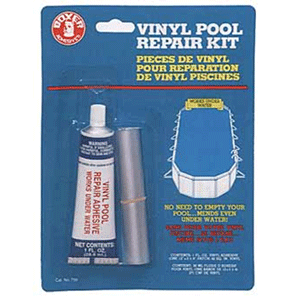 Vinyl Pool Repair Kit, 0.5 oz Adhesive, 20 Sq. In. Vinyl, Carded