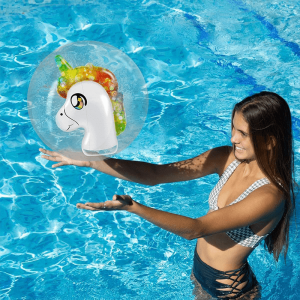 PoolCandy Unicorn 3D Jumbo Beach Ball in play